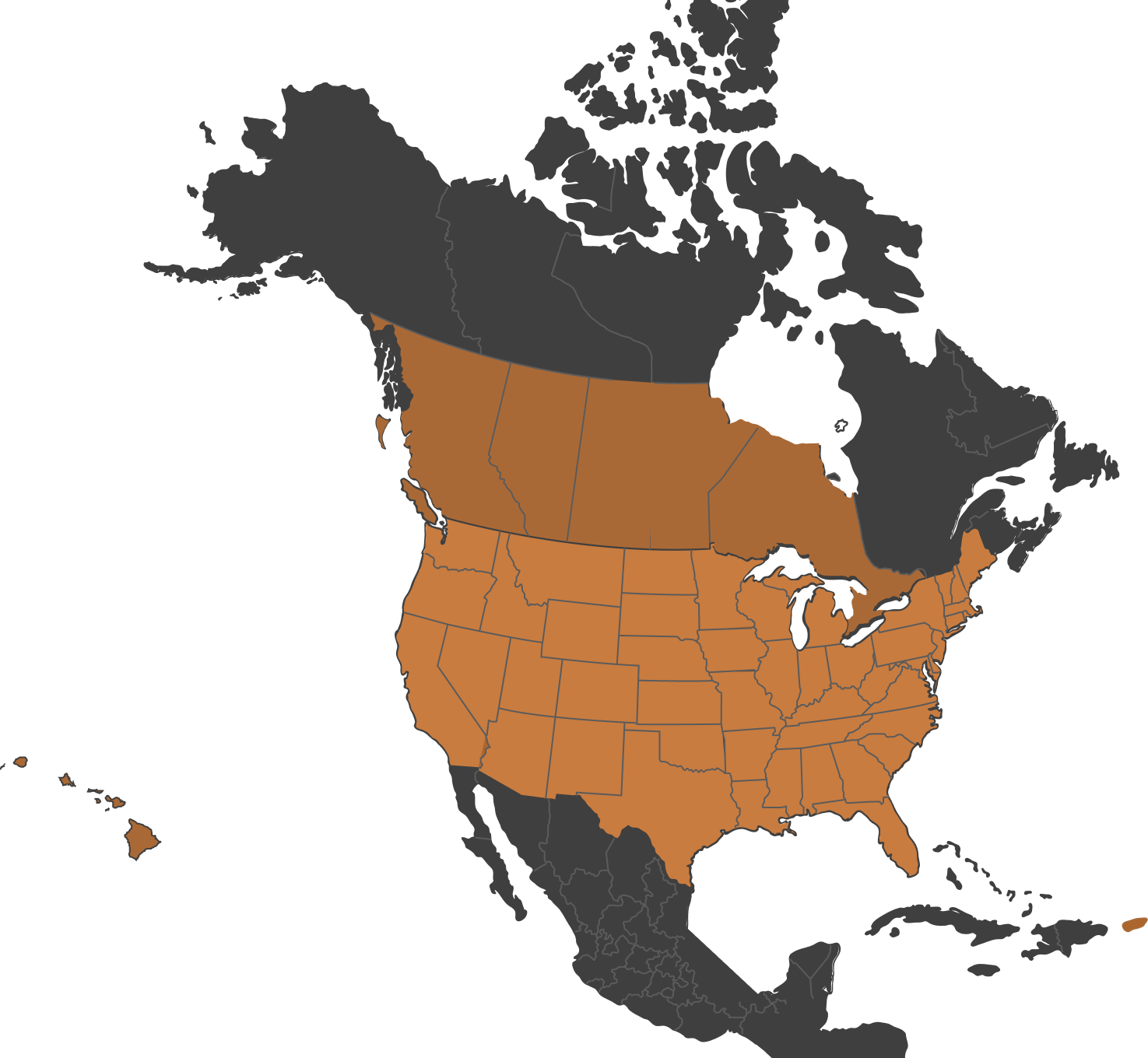 map of mcg architecture services in north america