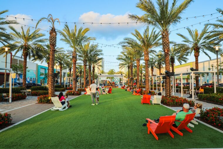A seating area at Dania Pointe in Florida