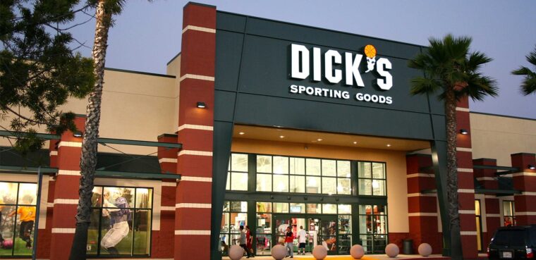 dick's sporting goods entrance with palm trees