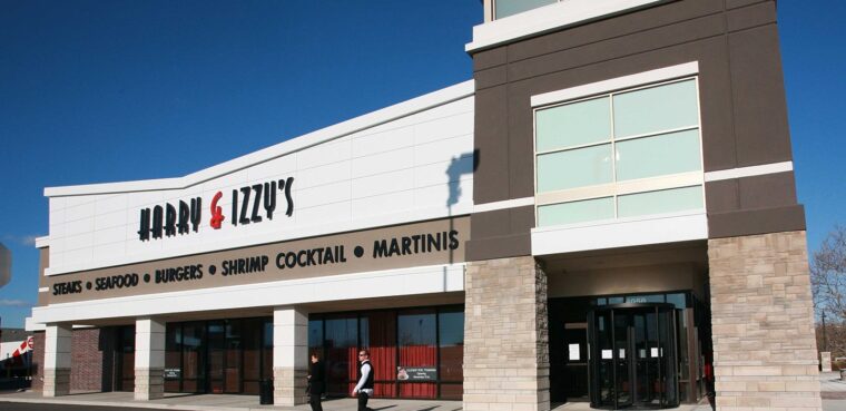 harry & izzy's storefront at river's edge in Indianapolis