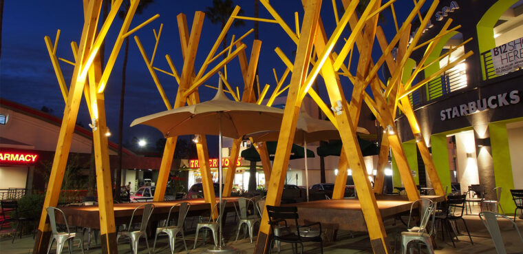 hillcrest urban block tree sculptures