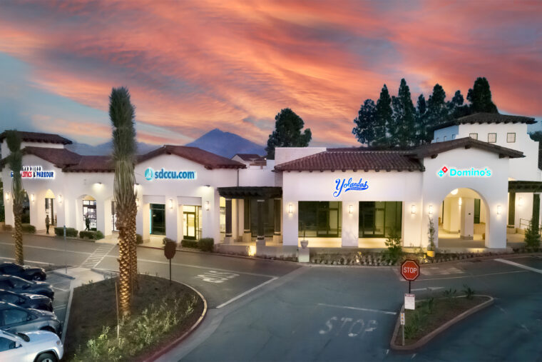 Rancho Bernardo Town Center at dusk