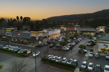 An aerial view of Carmel Mountain plaza
