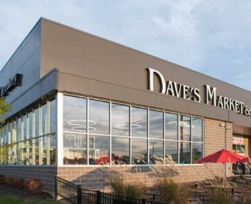 close-up of Dave's Market exterior