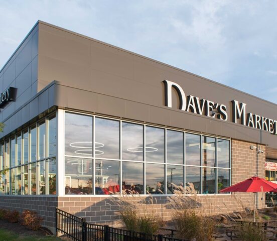 close-up of Dave's Market exterior