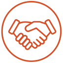 A handshake icon