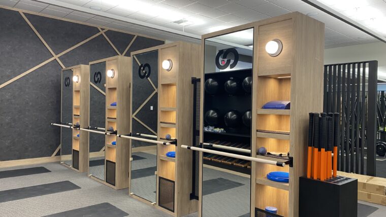 Workout equipment at Fitness International