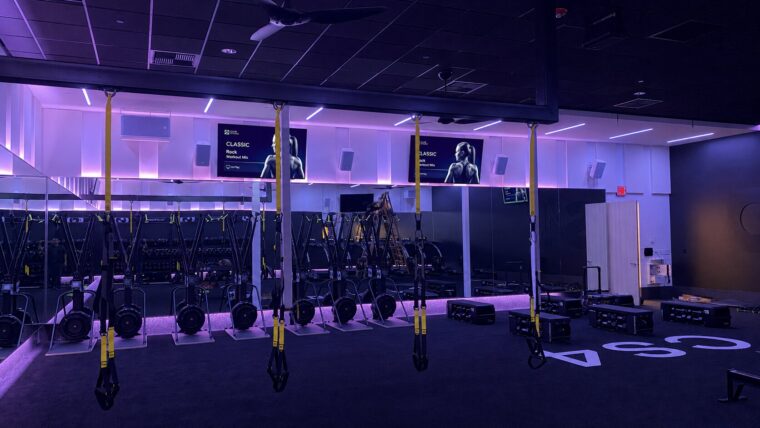 The weight room at Fitness International