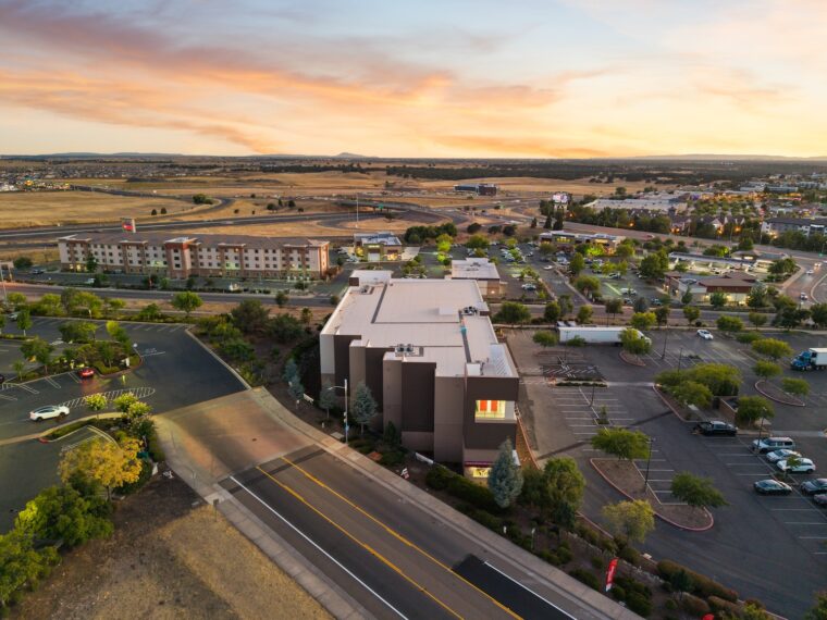 An aerial view of StorQuest in Folsom
