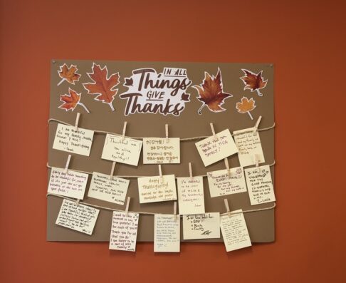 a Thanksgiving bulletin board
