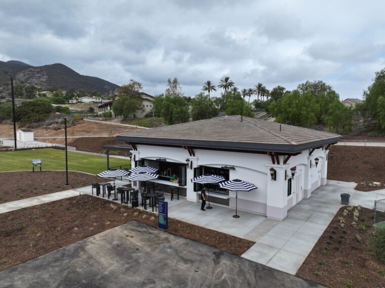 A snack bar at a pickle ball court in California