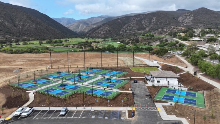 A pickleball court in Corona, CA