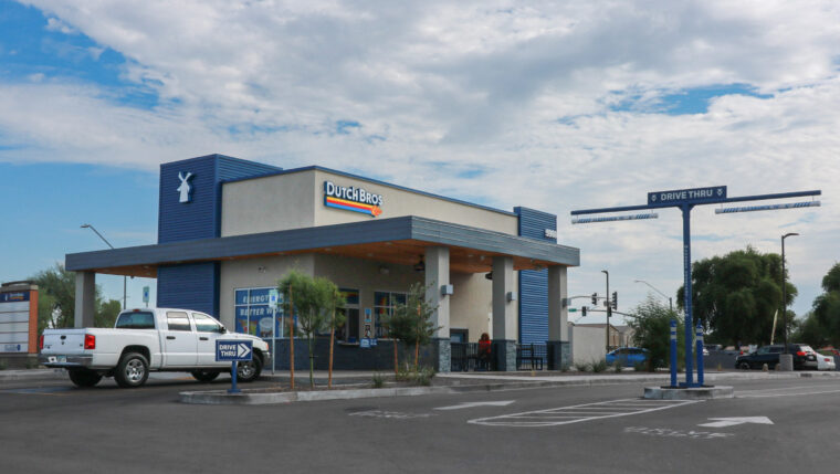 Dutch Bros drive thru at the Shops at 75th