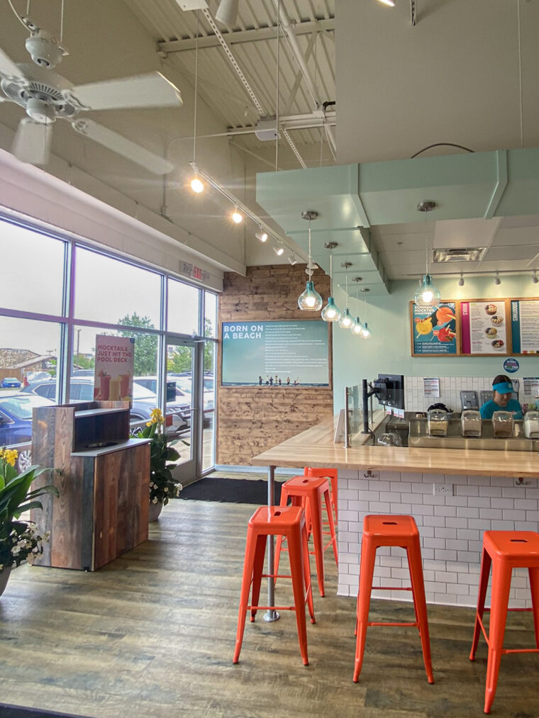 Seating at Tropical Smoothie Cafe