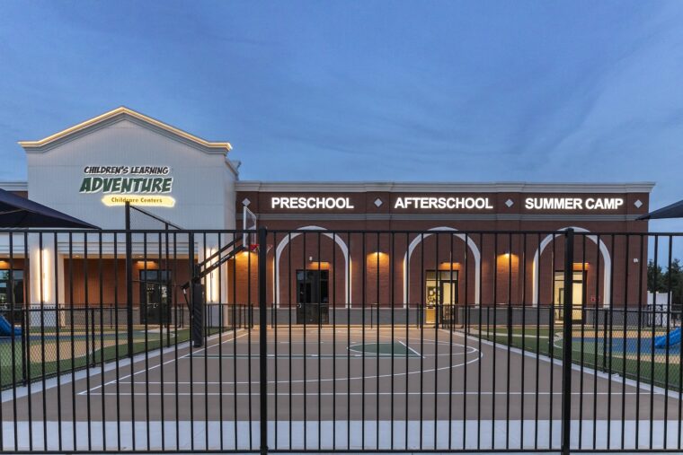 The outdoor basketball court at Children’s Learning Adventure