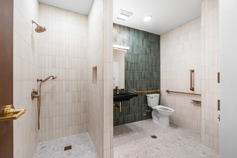 A bathroom at The Orchard Spinal Clinic